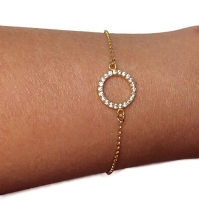 Armband vermeil Goud cirkel zirkonia