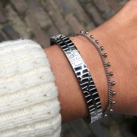 Armband kleine bolletjes zilver steel- By Jam