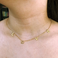 Ketting LOVE - goud of zilver steel