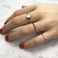 Ring Steel Big shiny Crystal R649