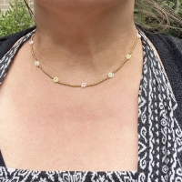 Ketting met bloemetjes goud  - Jie's Studio