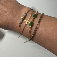 Armband goud 24k Edelsteen Jade smaragd