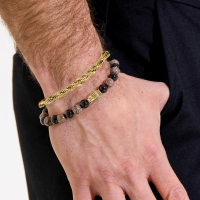 Unisex armband gedraaid- goud steel