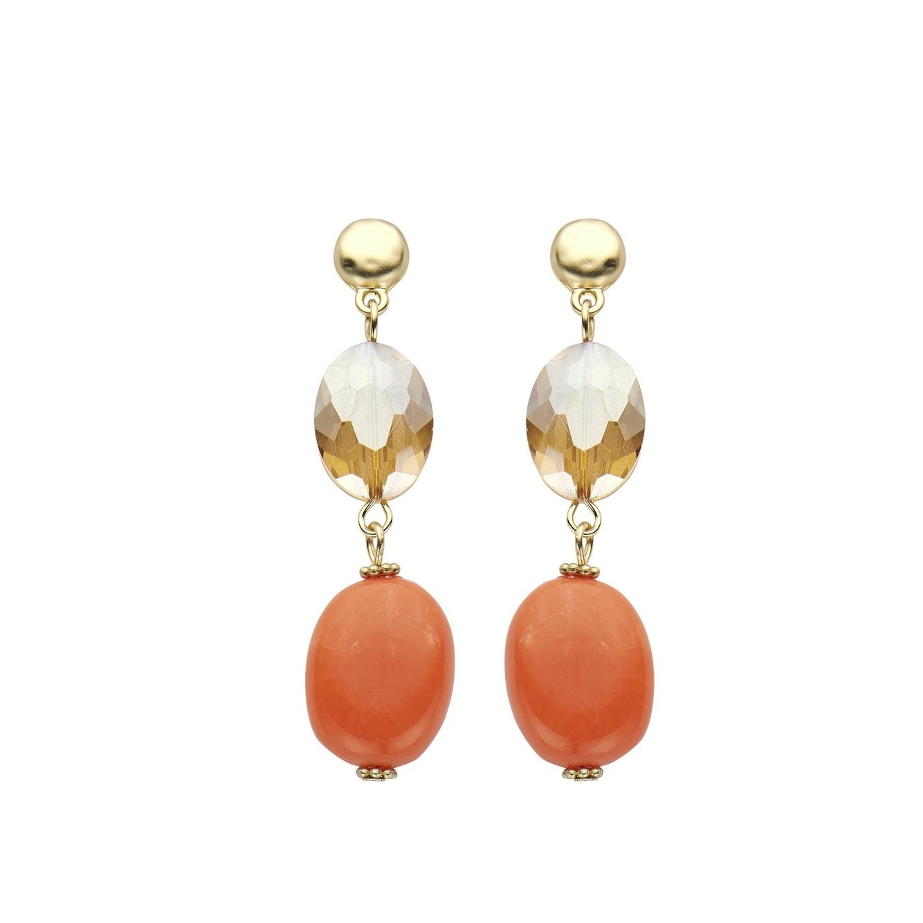 Oorbel Vintage Retro Oranje-Biba