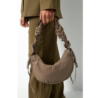 Khaki crossbody tas met ruffles