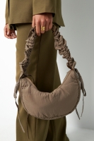 Khaki crossbody tas met ruffles