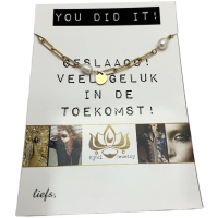 Geslaagd Cadeau-Armband hart parels