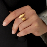 Statement Ring Duo Druppel -goud-onesize