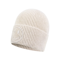 Beanie met Smiley beige