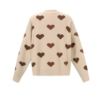 Vest Khaki met bruine hartjes