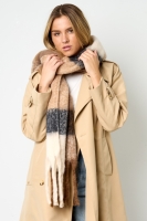 Sjaal met blokken beige -bruin