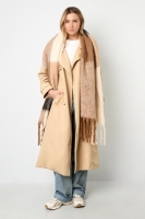 Sjaal met blokken beige -bruin