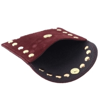 Portemonnee suède leer met studs -Burgundy
