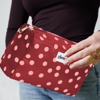 Make-up Tas rood roze dots