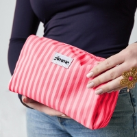 Make-up Tas rood roze strepen