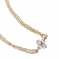 Dubbele Armband met Klaver Strass - By Jam