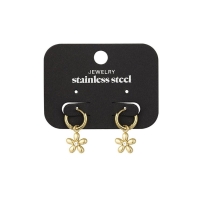 Oorringen Bloemetje met Strass Goud