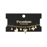 Bedelarmband Sparkling Love- strass - goud steel