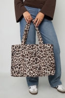 Tas Shopper met Luipaard Print - beige bruin