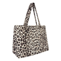 Tas Shopper met Luipaard Print - beige bruin