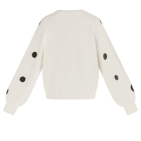 Gebreide Trui in Beige met zwarte stippen