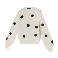 Gebreide Trui in Beige met zwarte stippen