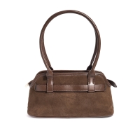 Mini handtas bruin suede met Gesp