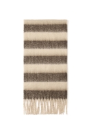 Warme sjaal met bruine beige strepen